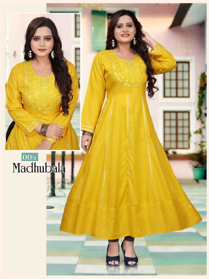 Beauty Queen Madhubala 2New Latest Ethnic Wear Long Anarkali Kurti Collection